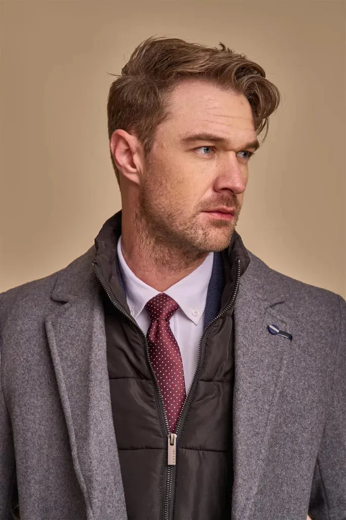 Sanford - Men's Grey Wool Blend Overcoat