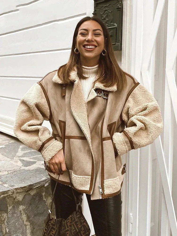 Sherpa-Lined Winter Jacket for Cozy Evenings