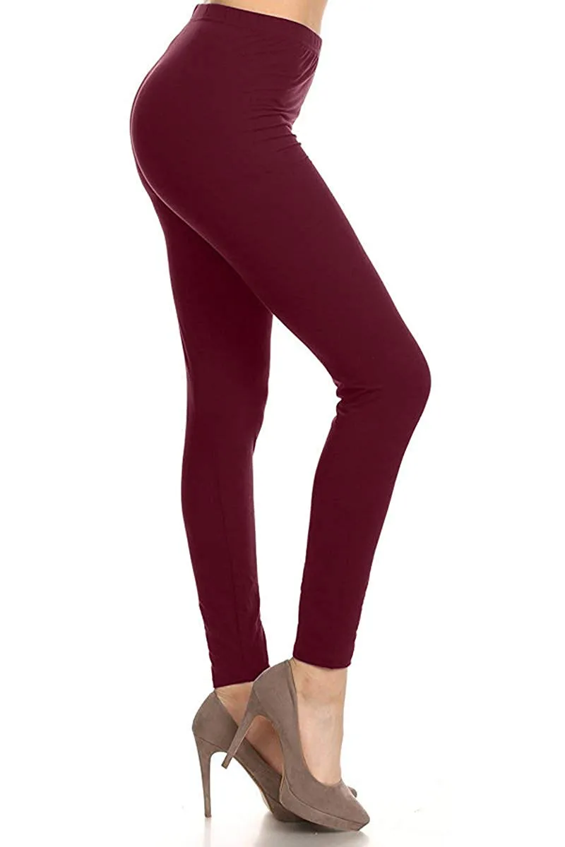 Solid High Waist Soft Lined Leggings