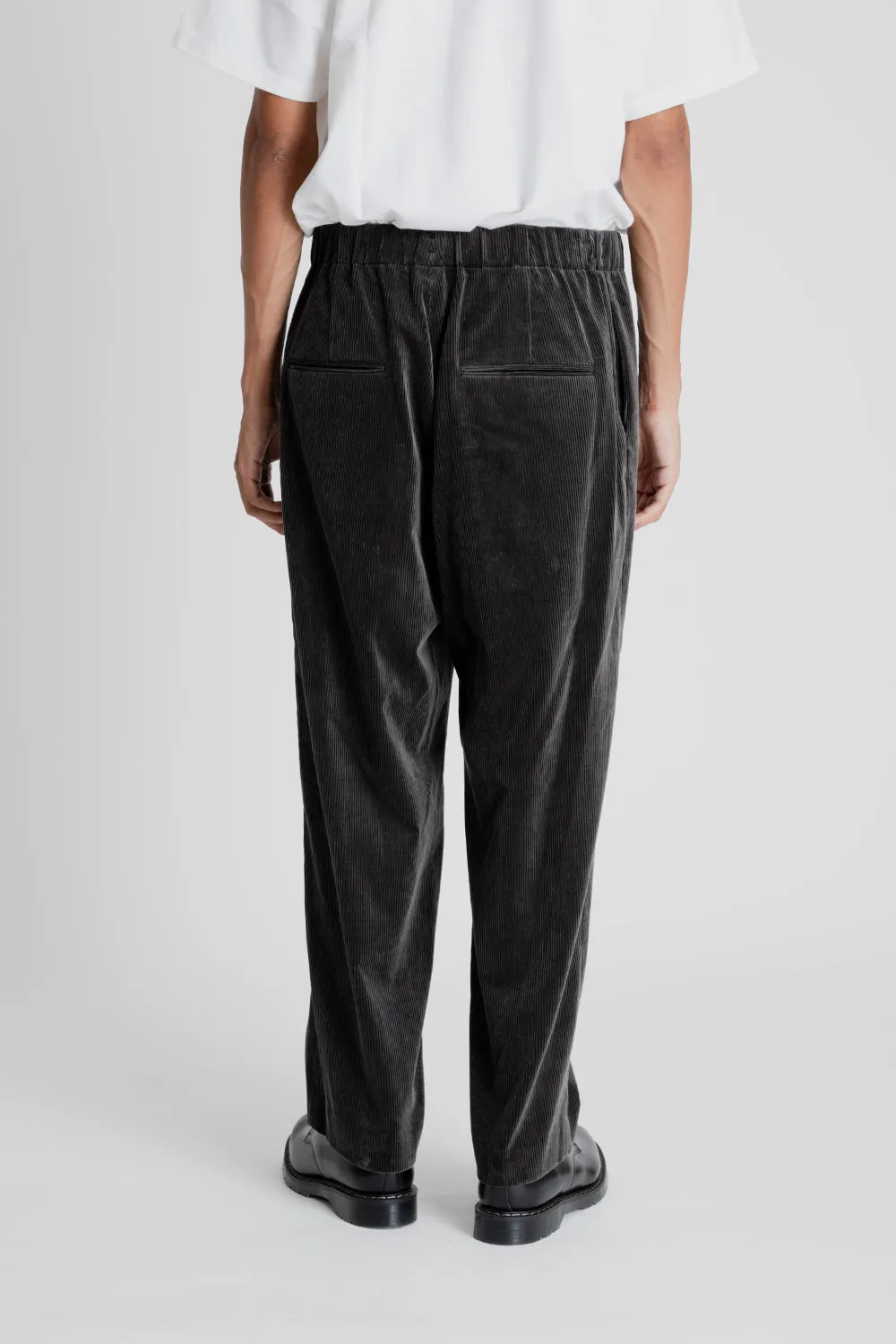 Suvin Corduroy Easy Wide Pants - Charcoal Gray