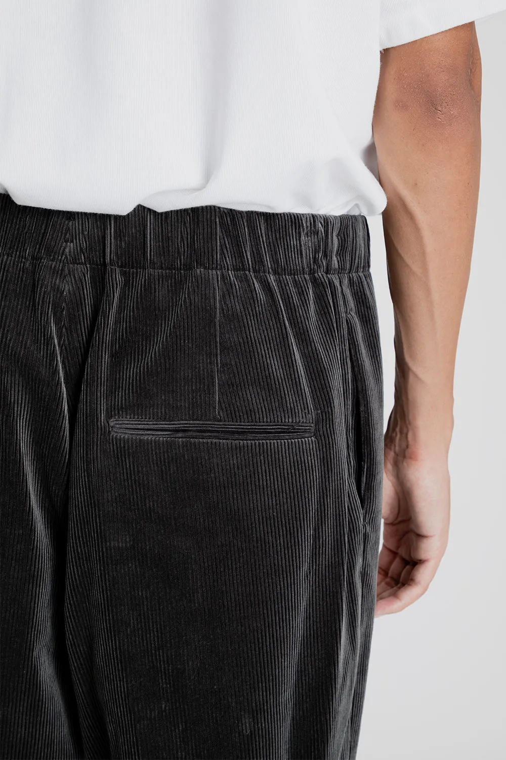 Suvin Corduroy Easy Wide Pants - Charcoal Gray