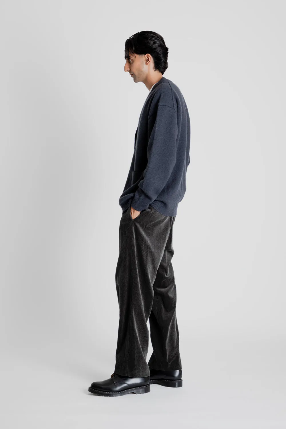 Suvin Corduroy Easy Wide Pants - Charcoal Gray