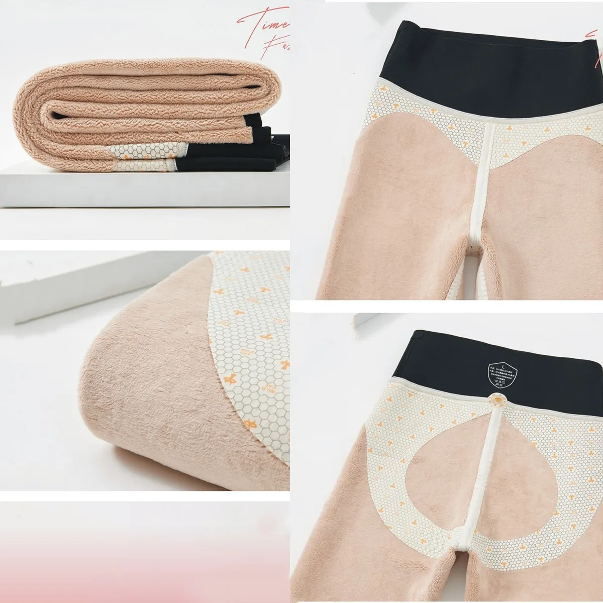 Thickened Lamb Cashmere High-Waisted Tummy Control Hip Lifting Fleece Leggings