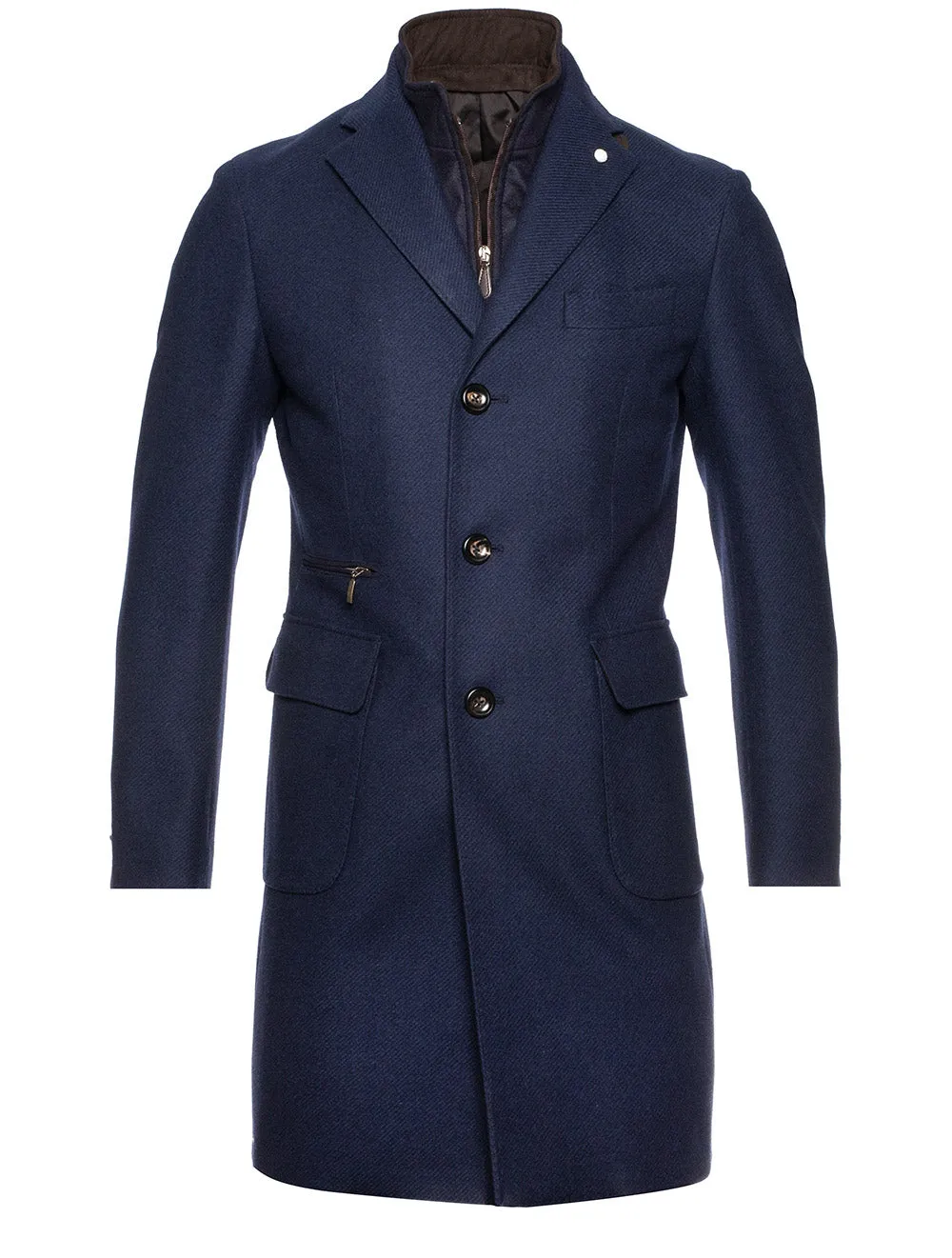 Twill Overcoat With Insert Navy