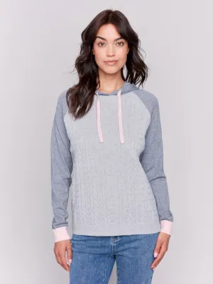 Two-Toned Hoodie Sweater - Grey - H-Grey