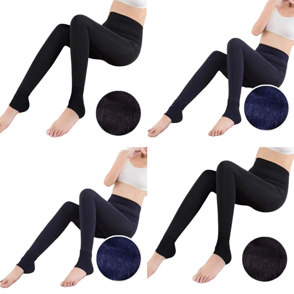 US 2-4 Pc Women High Waist Winter Warm Thick Fleece Lined Stretch Pants Leggings