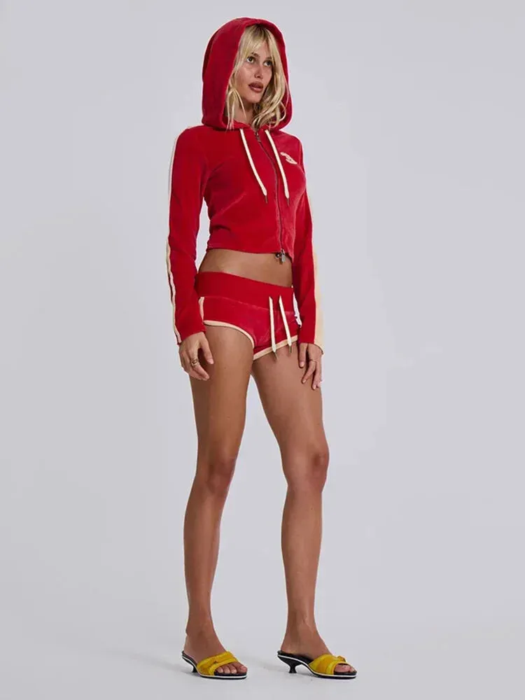 Velvet Lounge Set Tracksuit Shorts or Pants, Your Choice