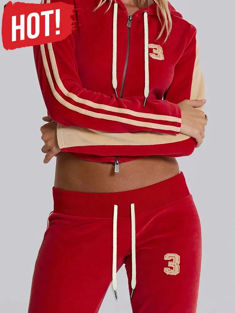 Velvet Lounge Set Tracksuit Shorts or Pants, Your Choice