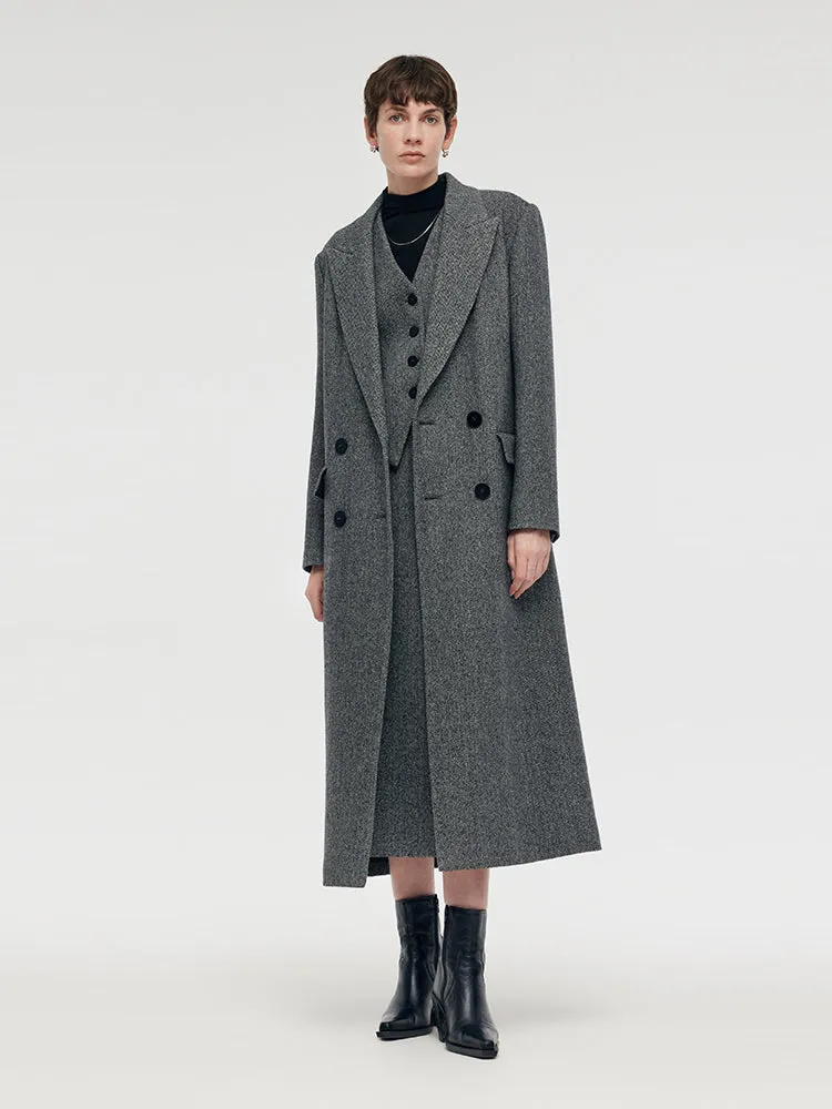 Washable Wool Lapel Unisex Overcoat