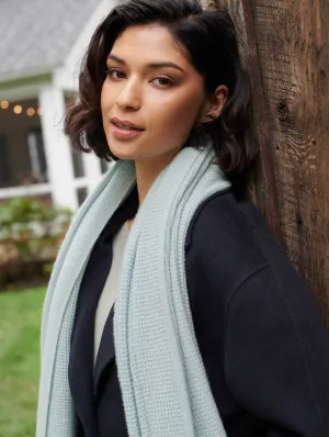 White   Warren - Cashmere Thermal Wrap in Daylight Blue