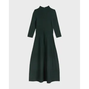 Women Wmd-Franeyy-High Neck Knitted Midi Dress - Dk-Green