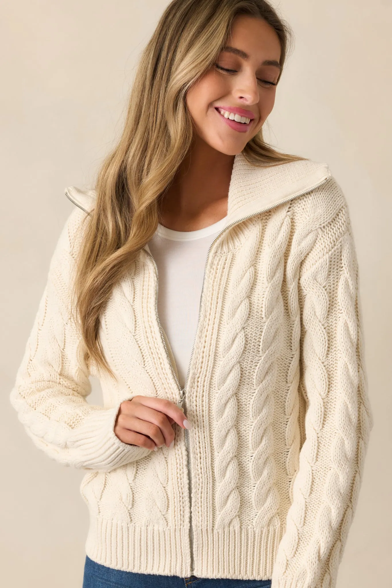 Z Supply Hemingway Ivory Seasalt Cable Cardigan