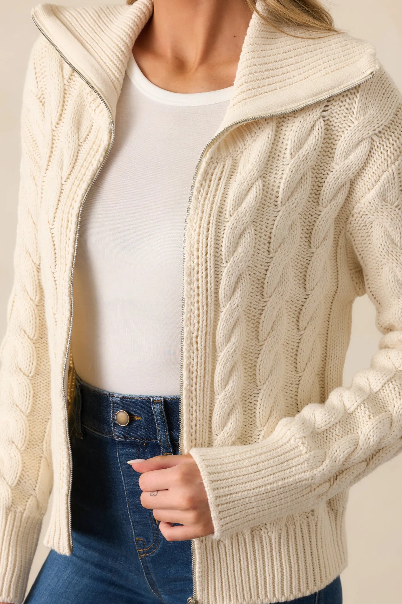 Z Supply Hemingway Ivory Seasalt Cable Cardigan